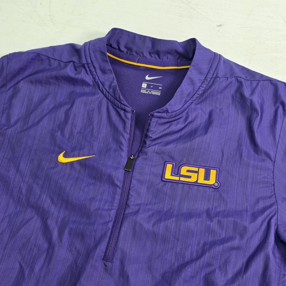 Nike LSU Tigers Sideline Lockdown Men's Slip-Over 1/4 Zip Jacket Windbreake Sz S - Picture 3 of 7